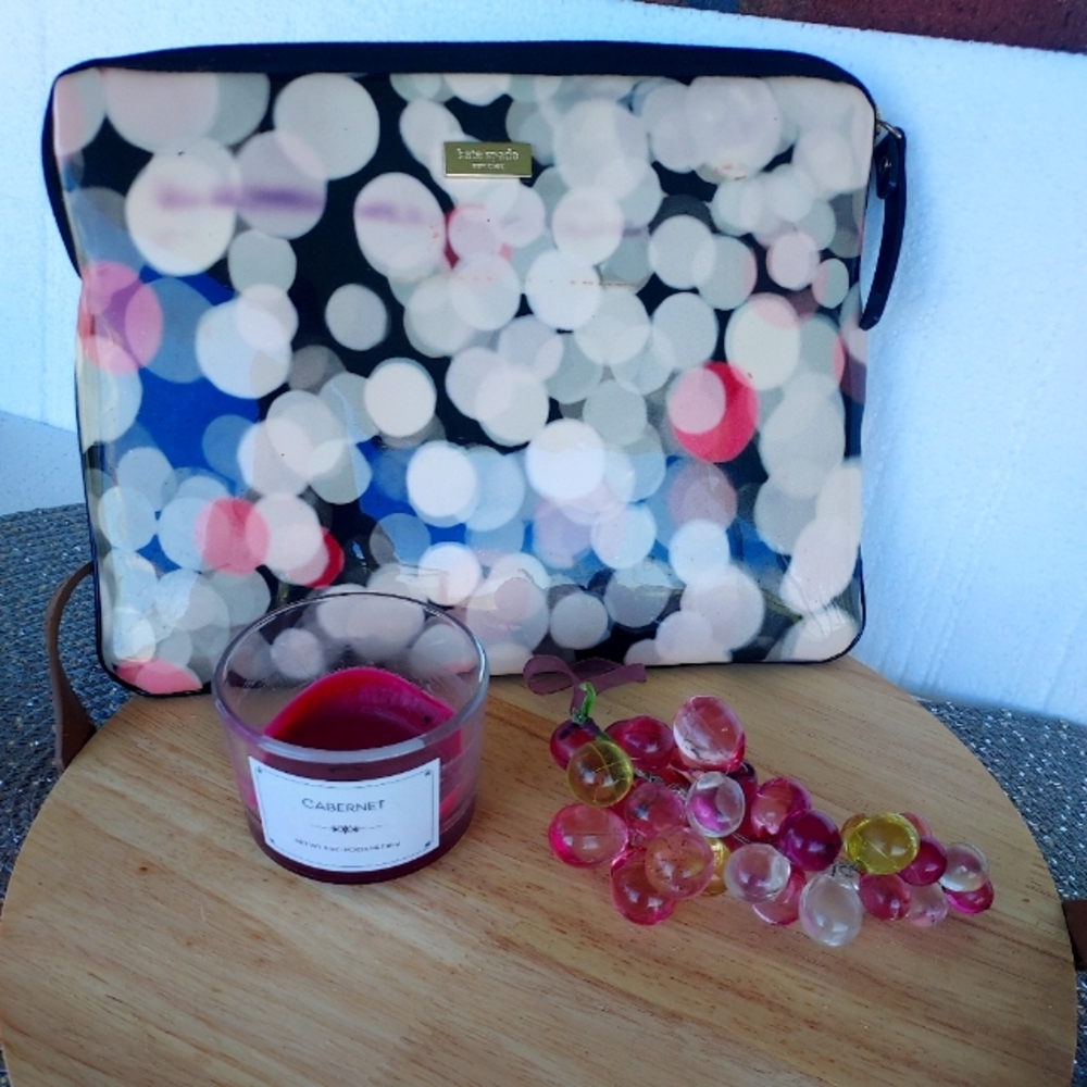 Kate Spade Pink And Black Bubble IPad Case/Travel Bag